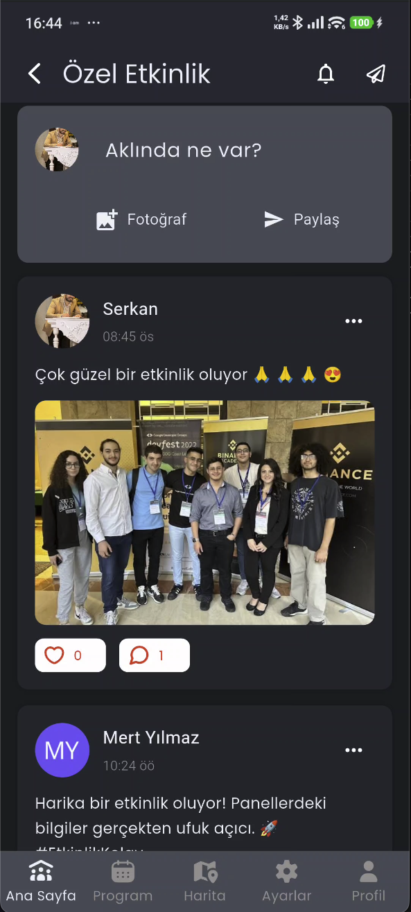 Etkinlik akışı